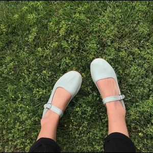 urban outfitters mint green mary janes